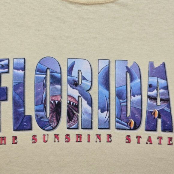 Time Out Florida The Sunshine State Tshirt Mens 2XL Vintage Oversized Shark - Picture 2 of 3